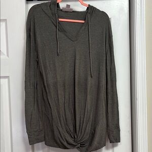 Motherhood Green Tie Front Relaxed Hoodie